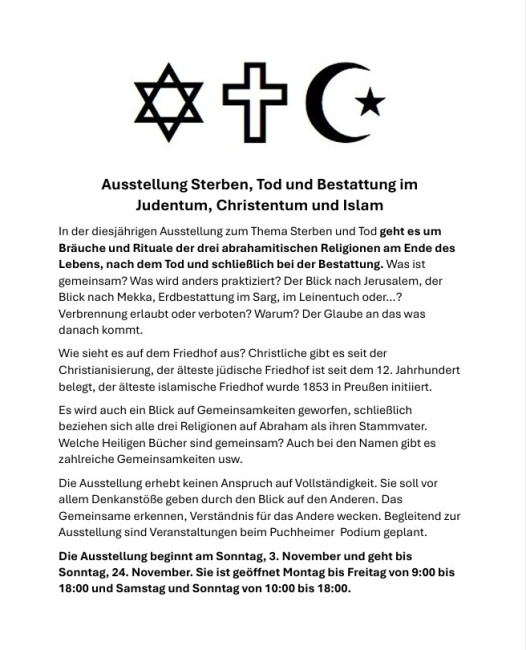 Aussellung Tod und Bestattung